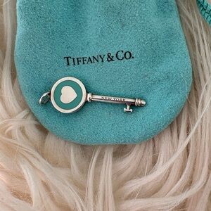 Tiffany & Co. Sterling Silver Key Charm with Pouch